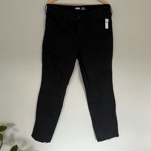 Old Navy black high rise straight jeans size 14